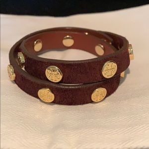 Tory Burch Double Wrap Logo Stud Bracelet